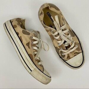 Converse All Star Camouflage Camo Tan Brown Low Top Casual Sneakers Women's 7